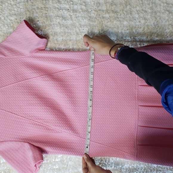 Vintage 60s pink barbie pleated drop waist dress size small/medium - Picture 10 of 14